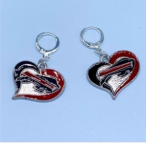 Buffalo Bills Heart-Shaped Earrings